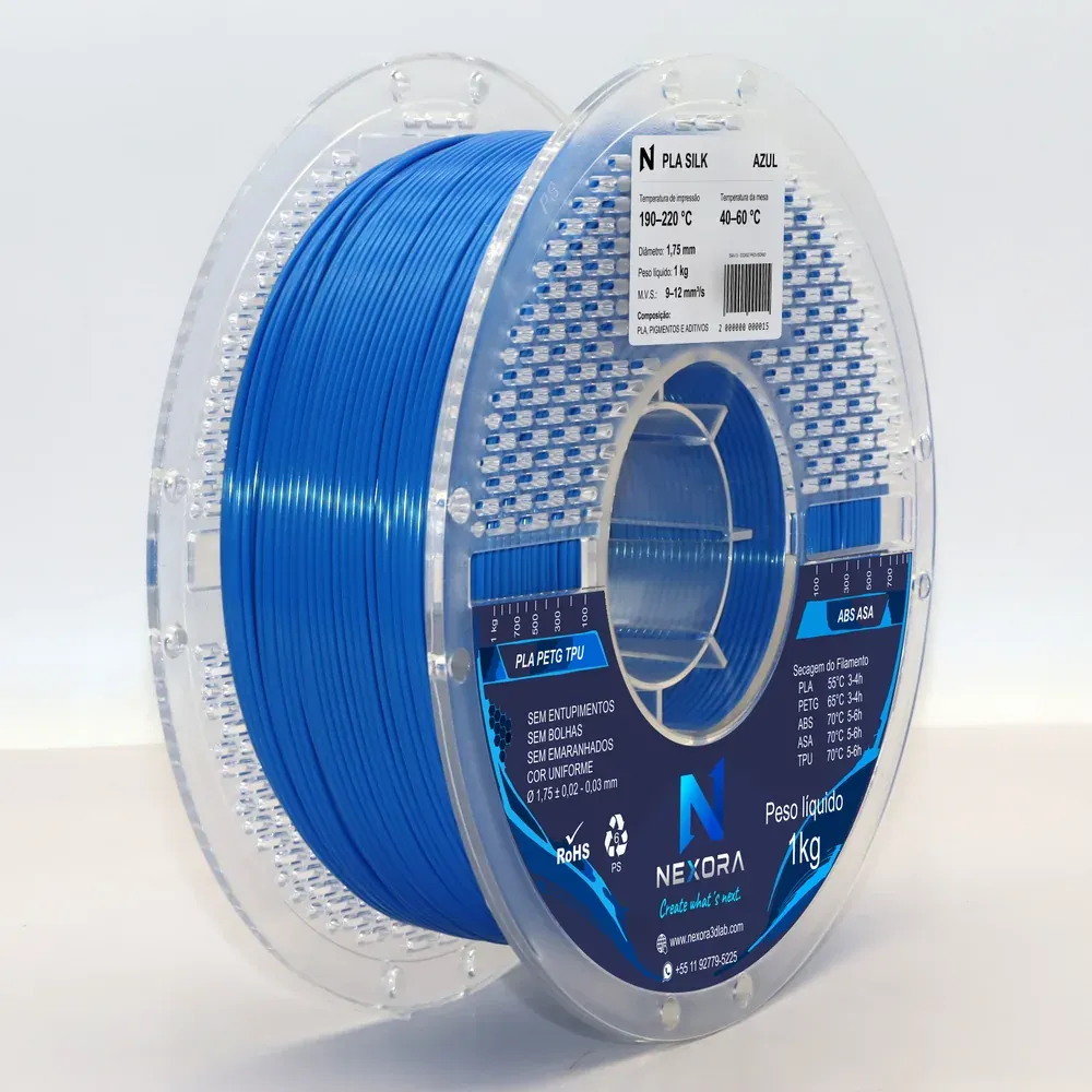 PLA Silk na cor Azul